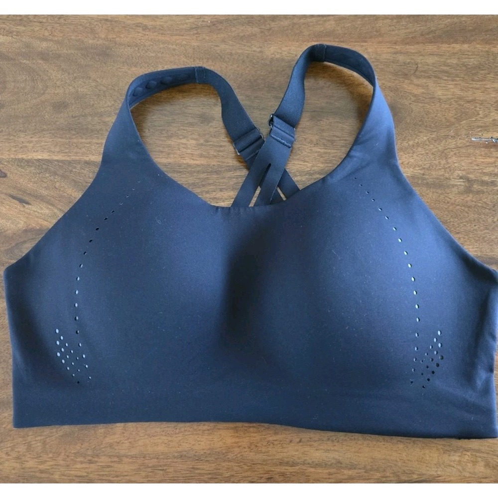 Lululemon Size:38D Air High Support Sports Bra Criss-Cross Back Black EUC